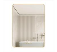 FGXHHS Rectangle Mirror Bathroom Wall Mounted with Simple Modern Metal Frame for Decor Vanity Entryway Living Room(Gold,40x50cm)