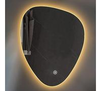 FGXHHS Smart LED Asymmetrical Teardrop Irregular Decorative Vanity Mirror with 3 Colour Lighting Modes, 70x90cm Wall Mounted for Makeup & Home Decor