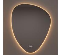 FGXHHS Smart LED Asymmetrical Teardrop Irregular Decorative Vanity Mirror with Anti-Fog & 3 Colour Lighting Modes, 70x90cm Wall Mounted for Makeup Home Decor