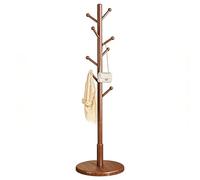 FGXHHS Solid Wood Hall Tree Coat Rack Freestanding Narrow Design for Entryway, Closet, Office & Dressing Area Walnut h, Perfect Foyer Study Sto