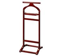 FGXHHS Solid Wooden Clothes Rack with Contour Hanger & Pants Holder - Stylish Coat Stand for Men Women, Wine Red, 43x40x115cm Perfect Home Office Use