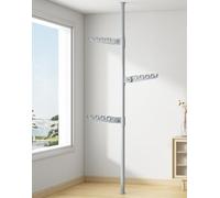FGXHHS Telescopic 3-Tier Clothes Drying Rack - Adjustable Coat Hanger & Garment Stand, Floor-to-Ceiling Laundry Pole Tension Rod for Home, Balcony, Office (110-310cm)