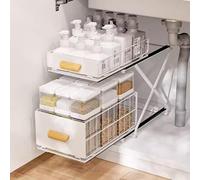 FGXHHS Under Sink Organizers and Storage, Heavy Duty Slide Out Pantry Shelves Pull Kitchen Shelf Sliding Drawer Storage (Color : Bianco)