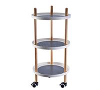 FGXHHS Vintage Wooden Rolling Cart with 3 Tiers for Bathroom Kitchen and Small Spaces Mobile Storage Organizer Craft Supplies More