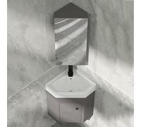 FGXHHS Wall Mounted Bathroom Vanity Sink Corner Cabinet with Mirror, Space-Saving Design for Small Spaces, Hand Basin