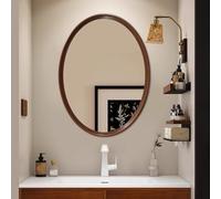 FGXHHS Wall Mounted Vanity Mirror with Dimmable Touch Switch, Baroque Vintage Oval Design for Home Decor