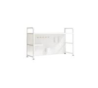 FGXHHS White Deskwith Pegboard Shelf Gaming Table Extension Multi-Functional Workbench for Garage Office Kitchen (95x68cm / 37.5x27in)