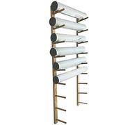 FGXHHS Wooden Yoga Mat Rack Storage Organizer, Wall Mount Holder, 9 Layer Home/Gym Foam Roller and Towel Rack,Space Saving