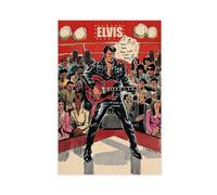 fgxmne Exclusive Artistic The King of Rock Elvis Presley Portrait Poster 6 Canvas Poster Bedroom Decor Landscape Office Room Decor Gift 20x30inch(50x75cm)