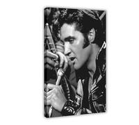 fgxmne Exclusive Artistic The King of Rock Elvis Presley Portrait Poster 8 Canvas Poster Wall Art Decor Print Picture Paintings for Living Room Bedroom Decoration 16x24inch(40x60cm)