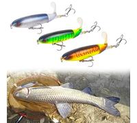 FGXY 3pcs Fishing Lures, Jointed 3D Eyes Soft Lure Single Hook Baits Artificial Bait, Big Tail Jig Head, for Bass Pike Muskie Freshwater Saltwater, Yellow