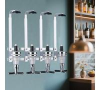 FGXY 4 Bottle Wall Bar Rail with 35ml Spirit Optics, Rotary Stand Drinks Party Bar Butler, Multi Functional Wine Rack Wall Mounted, Upside Down Drink Dispenser for Home, Restaurants, Hotels