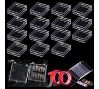 FGXY 67pcs Clear Nail Tips Display Storage Box Set, Small Plastic Storage Boxes, Diamond Art Storage Boxes, Comes With Two Rolls Of Double-Sided Tape And 50 Nail Art Display Stands