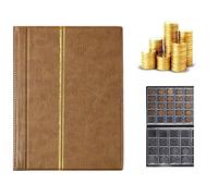 FGXY Coin Collection Album 250 Pockets, Collectors Cardboard Holder Book for Money Penny Storage (Brown)