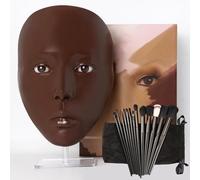 FGXY Professional Mannequin Head Training For Beginners, Reusable Makeup Mannequin Head, Makeup Practice Face, Makeup Practice Accessories Suitable For Novice cosmetics Artists (dark)