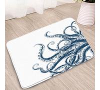 FGYGYK Octopus Bath Mat Ocean Kraken Blue Octopus Tentacles Unique Underwater Marine Animal Nautical Modern Bathroom Microfiber Memory Foam Bathroom Rug Doormat Kitchen Toilet Floor Rug