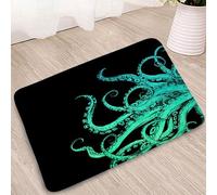 FGYGYK Octopus Bath Mat Ocean Kraken Green Octopus Tentacles Sea Animal Underwater Marine Life Nautical Modern Bathroom Microfiber Memory Foam Bathroom Rug Doormat Kitchen Toilet Floor Rug