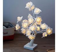 FGYZYP 24 Led Rose Flower Tree Lamp, Adjustable Rose Table Lamp USB/Battery Powered, Rose Desk Night Light for Girl Women Teen Gift Home Party Festival Wedding Bedroom Valentines Day Xmas Decor