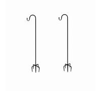 FGYZYP 2Pcs Adjustable Shepherd Hook with 5 Prongs Base, 78inch Heavy Duty Metal Garden Stake, Rust Resistant Plant Stand Pole for Hanging Flower Basket Bird Cage Feeder Solar Light Weddings
