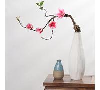 FGYZYP Artificial Magnolia Blossom Branches, Simulation Plastic Flowers Bouquet, Spring Faux Magnolia Tree Long Stem Fake Flower Arrangement for Home Party Wedding Indoor Outdoor Decoration