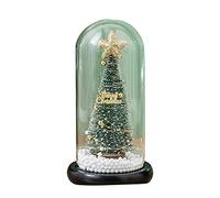 FGYZYP Tabletop LED Mini Artificial Christmas Tree Decor with Plastic Base & Treetop Star, Xmas Night Light Ornament with Battery Powered for Xmas Party Home Table Decor Gift