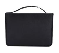 FGZCMLDPU 150 Slots Large Capacity PU Leather Fabric Pencil Case, Art Pencil Organizer with Zipper, Foldable Pen Bag for Artists Students and Coloring Enthusiasts, Durable and Easy to Carry (Black)