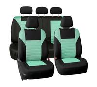 FH Group Automotive Car Seat Covers Full Set Premium 3D Air Mesh Mint and Black Seat Covers, Airbag Compatible and Split Bench Cover Universal Fit Interior Accessories for Cars Trucks and SUVs