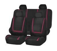 FH Group Automotive Seat Covers Burgundy Universal Fit Unique Flat Cloth fits most Cars, SUVs, and Trucks (with 4 Detachable Headrests and Solid Bench) FB032BURGUNDY114