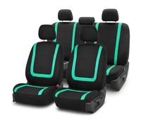 FH Group Automotive Seat Covers Mint Universal Fit Unique Flat Cloth fits most Cars, SUVs, and Trucks (with 4 Detachable Headrests and Solid Bench) FB032MINT114