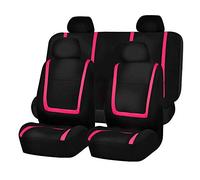 FH Group Automotive Seat Covers Pink Universal Fit Unique Flat Cloth fits most Cars, SUVs, and Trucks (with 4 Detachable Headrests and Solid Bench) FB032PINK114