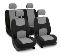 FH Group Automotive Seat Covers Universal Fit Full Set Flat Cloth Fabric Gray fits most Cars, SUVs, Trucks, and Vans FB050GRAY114