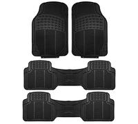 FH Group Car Floor Mats - Heavy-Duty Rubber Floor Mats for Cars, Universal Fit 3 Rows Full Set, Trimmable Automotive Floor Mats, ClimaProof Floor Mats, Floor Mats For SUVs, Truck Floor Mats Black