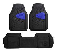 FH Group Car Floor Mats - Heavy-Duty Rubber Floor Mats for Cars, Universal Fit Full Set, Trimmable Automotive Floor Mats, Climaproof Floor Mats for Most Sedan, SUV, Truck Floor Mats Blue