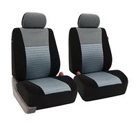 FH GROUP Car Seat Covers Front Set 3D Air Mesh - Seat Covers for Low Back Car Seats with Removable Headrest, Universal Fit, Automotive Seat Cover, Airbag Compatible Car Seat Cover for SUV, Sedan Gray