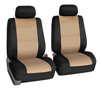 FH Group Car Seat Covers Front Set Beige Neoprene - Car Seat Cover for Low Back Seats with Removable Headrest, Universal Fit, Automotive Seat Covers, Airbag Compatible, Car Seat Cover for SUV, and Van