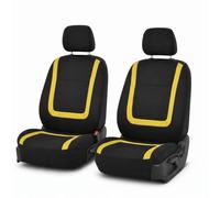 FH GROUP Car Seat Covers Front Set in Cloth - Car Seat Covers for Low Back Car Seats with Removable Headrest, Universal Fit, Automotive Seat Covers, Washable Car Seat Cover for SUV, Sedan, Van Yellow