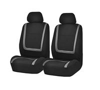 FH GROUP Car Seat Covers Front Set in Cloth -Car SeatCovers for Low Back Car Seats with Removable Headrest,Universal Fit,Automotive SeatCovers,Washable Car SeatCover for SUV,Sedan,Van Gray