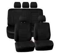 FH Group Car Seat Covers Full Set 3D Air Mesh - Universal Fit, Automotive, Low Back Seat Cover, Airbag Compatible, Split Bench Rear Seat, Washable for SUV, Sedan Black