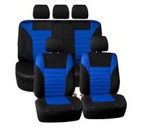 FH Group Car Seat Covers Full Set 3D Air Mesh - Universal Fit, Automotive Seat Covers,Low Back Seat Cover,Airbag Compatible,Split Bench Rear Seat,Washable Car Seat Cover for SUV,Sedan Blue