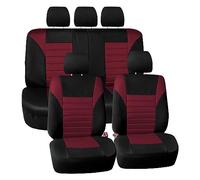 FH GROUP Car Seat Covers Full Set Burgundy 3D Air Mesh - Universal Fit, Automotive Seat Covers, Low Back Seat Cover, Airbag Compatible, Split Bench Rear Seat, Washable Car Seat Cover for SUV, Sedan
