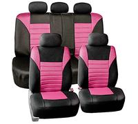 FH GROUP Car Seat Covers Full Set Pink 3D Air Mesh - Universal Fit, Automotive Seat Covers, Low Back Seat Cover, Airbag Compatible, Split Bench Rear Seat, Washable Car Seat Cover for SUV, Sedan