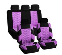 FH GROUP Car Seat Covers Full Set Premium Cloth - Universal Fit, Automotive Seat Cover, Low Back Front Seat Covers, Airbag Compatible, Split Bench Rear Seat, Washable Seat Cover for SUV, Sedan Purple