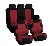 FH Group Car Seat Covers Full Set Premium Cloth - Universal Fit,Automotive SeatCover,Low Back Front SeatCover,Airbag Compatible,Split Bench Rear Seat,Washable SeatCover for SUV,Sedan Burgundy