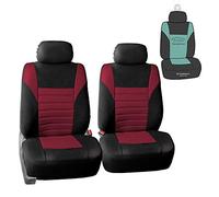 FH GROUP Car Seat Covers Premium 3D Air Mesh Front Pair Set Airbag Compatible Burgundy and Black Automotive Seat Covers Universal Fit Interior Accessories for Cars Trucks and SUVs FB068102