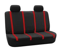 FH GROUP Car Seat Covers Rear Set Cloth - Car Seat Covers with Removable Headrest,Universal Fit,Automotive SeatCovers,Washable Car SeatCover for SUV,Sedan,Van Red
