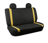 FH Group Car Seat Covers Rear Set Cloth - Car Seat Covers with Removable Headrest,Universal Fit,Automotive SeatCovers,Washable Car SeatCover for SUV,Sedan,Van Yellow