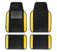 FH Group F14407YELLOW Universal Fit Premium Carpet Yellow Automotive Floor Mats fits most Cars, SUVs, and Trucks with Driver Heel Pad, Full Set