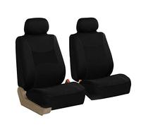 FH GROUP FB030BLACK102 Universal Fit Light and Breezy Flat Cloth Black Automotive Seat Covers fits most Cars, SUVs, and Trucks
