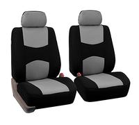 FH GROUP FH-FB050102 Flat Cloth Pair Bucket Seat Covers Front Set Grey