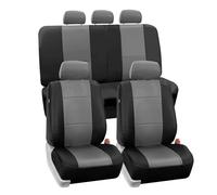 FH GROUP FH-PU002115 Classic Exquisite Leather Car Seat Covers Airbag Compatible And Split Bench Grey/Black
